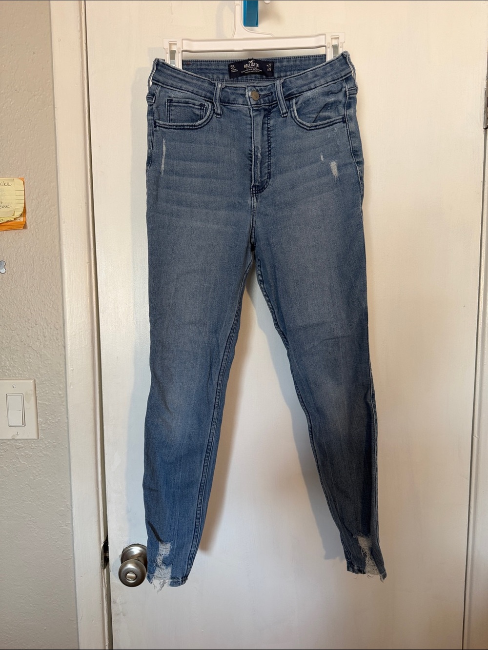 Hollister Light Blue Skinny Jeans with Raw Hem
